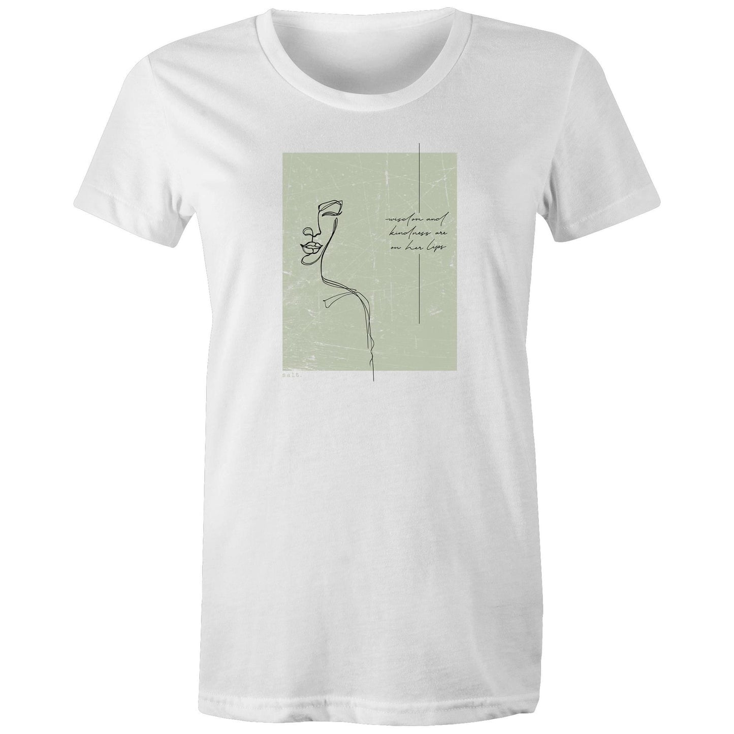 wisdom and kindness - olive - girls tee