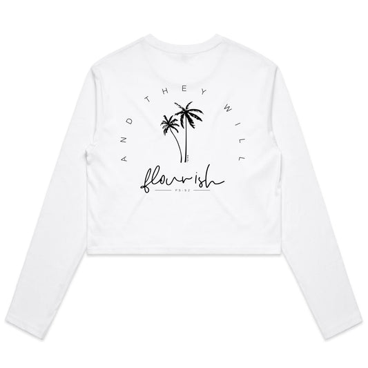 flourish - girls long sleeve crop tee