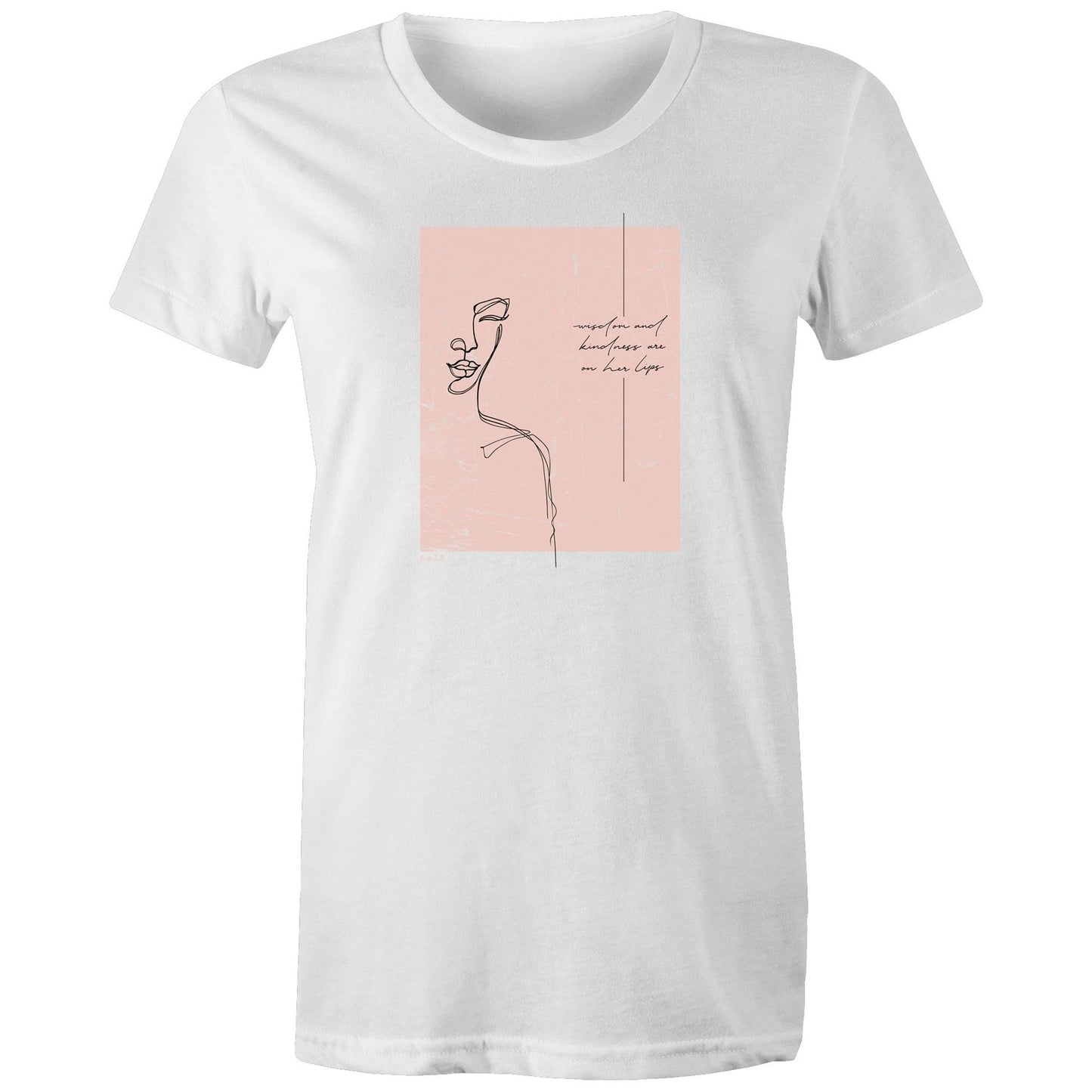 wisdom and kindness - peach - girls tee