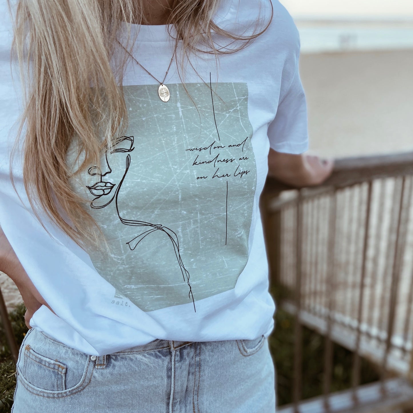 wisdom and kindness - olive - girls tee