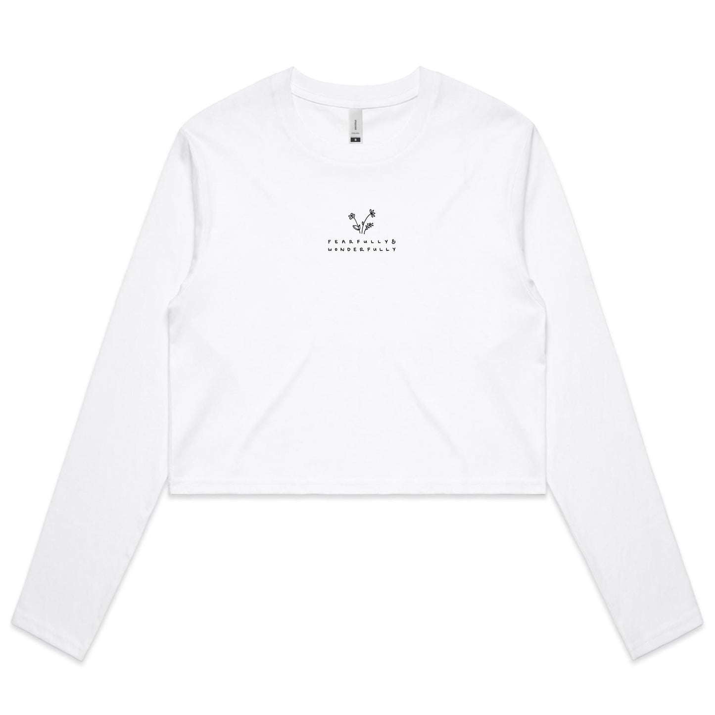 fearfully and wonderfully - girls long sleeve crop tee