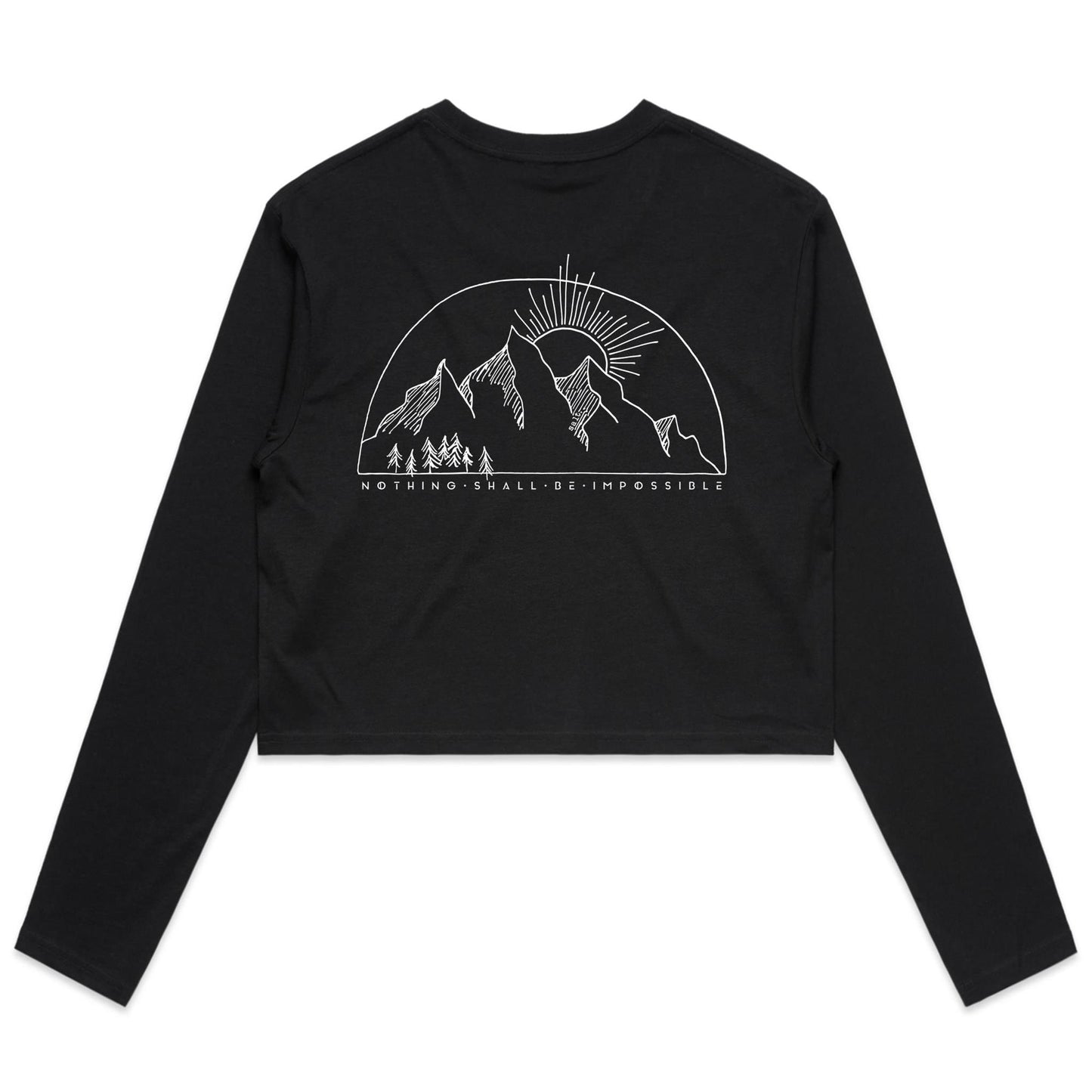 move mountains - girls long sleeve crop tee